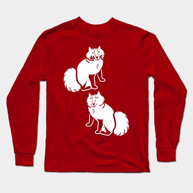 Arctic fox friends not fur white and teal Long Sleeve T-Shirt by belettelepink